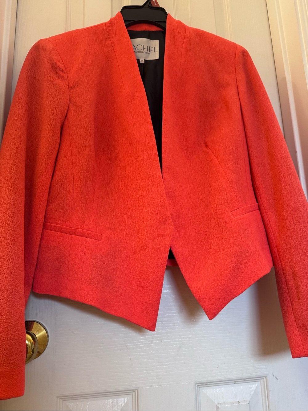 RACHEL Rachel Roy Vibrant Orange Open-Front Blazer